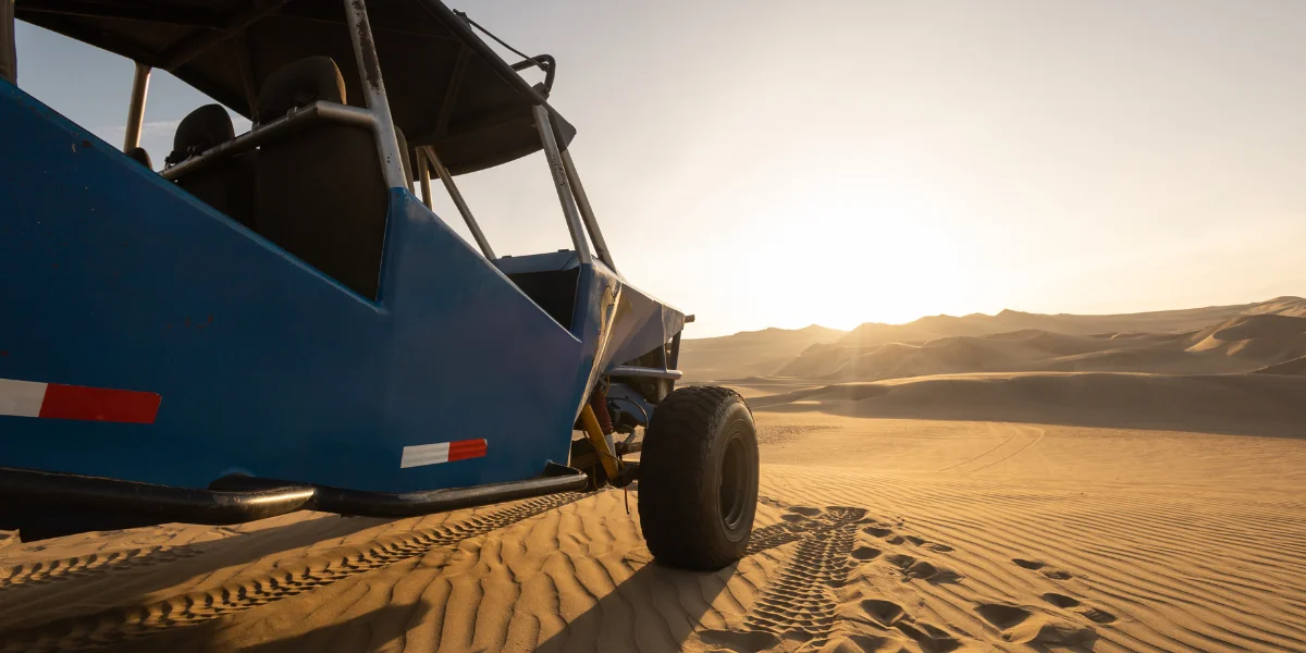Dune buggy tour on Huacachina sand dunes, extreme adventure in Peruvian desert - Peru Bucket List