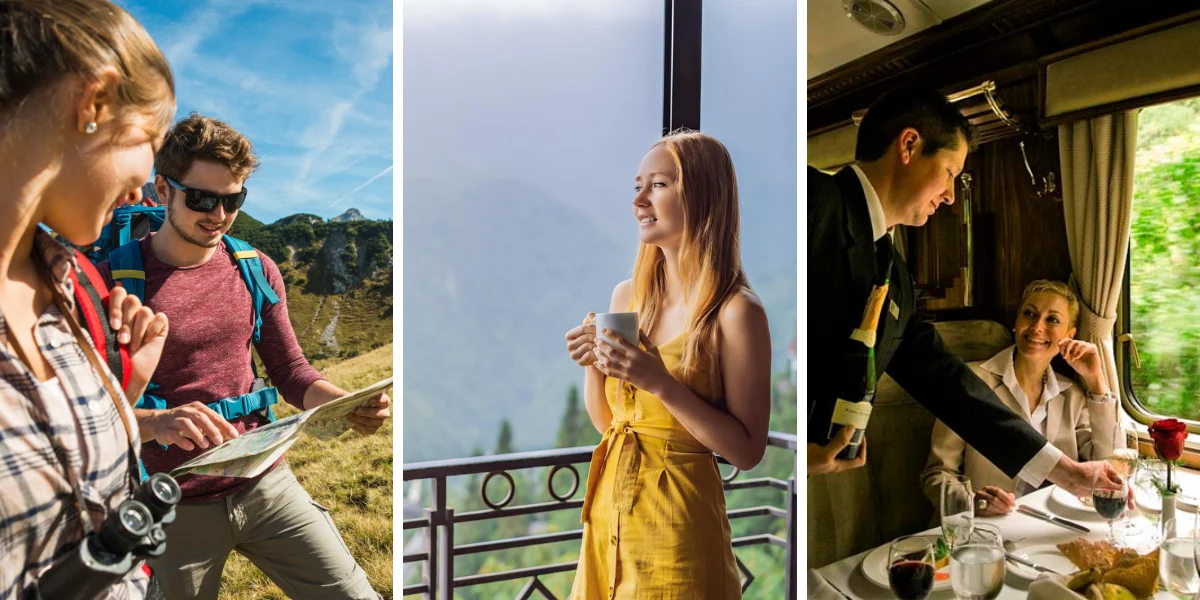 Peru travel budget spectrum showing backpacker, mid-range and luxury travel styles compared - Peru Bucket List