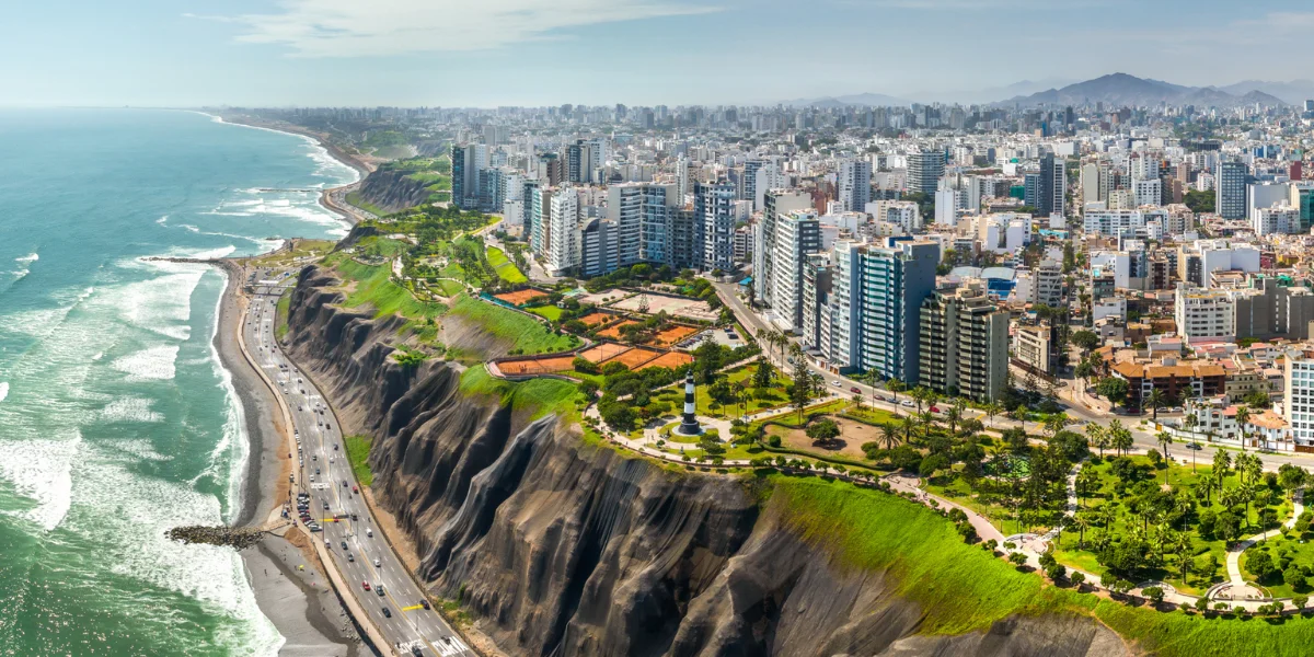 Scenic Malecón de Miraflores coastline, one of the best neighborhoods in Lima, Peru. - Peru Bucket List