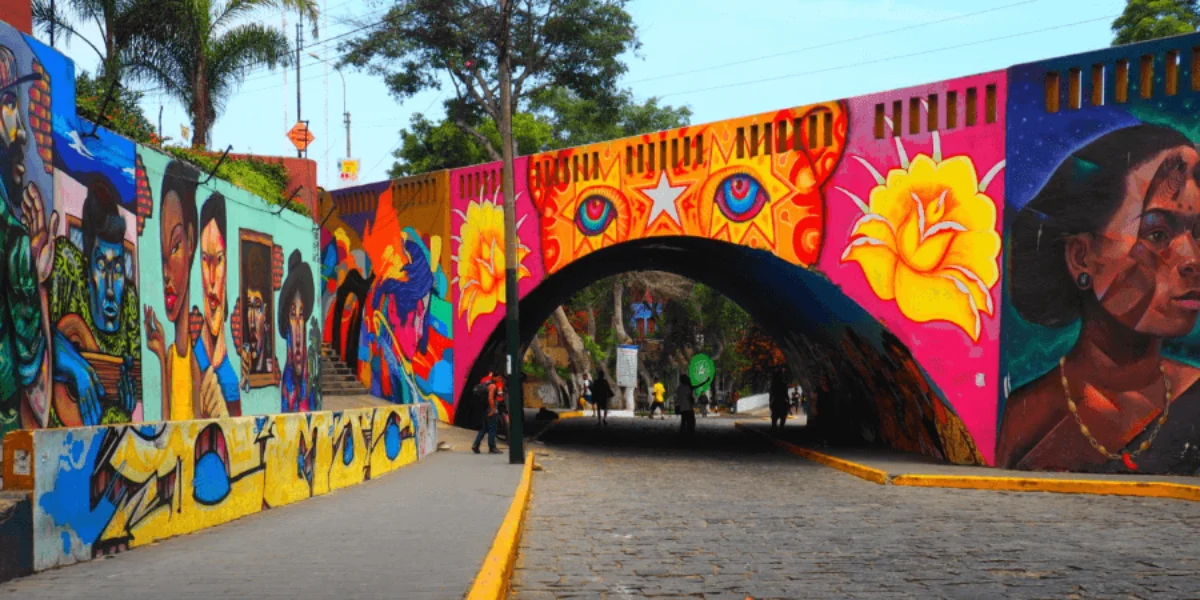 Vibrant street art in Barranco, Lima, Peru, showcasing the neighborhood’s artistic vibe - Peru Bucket List