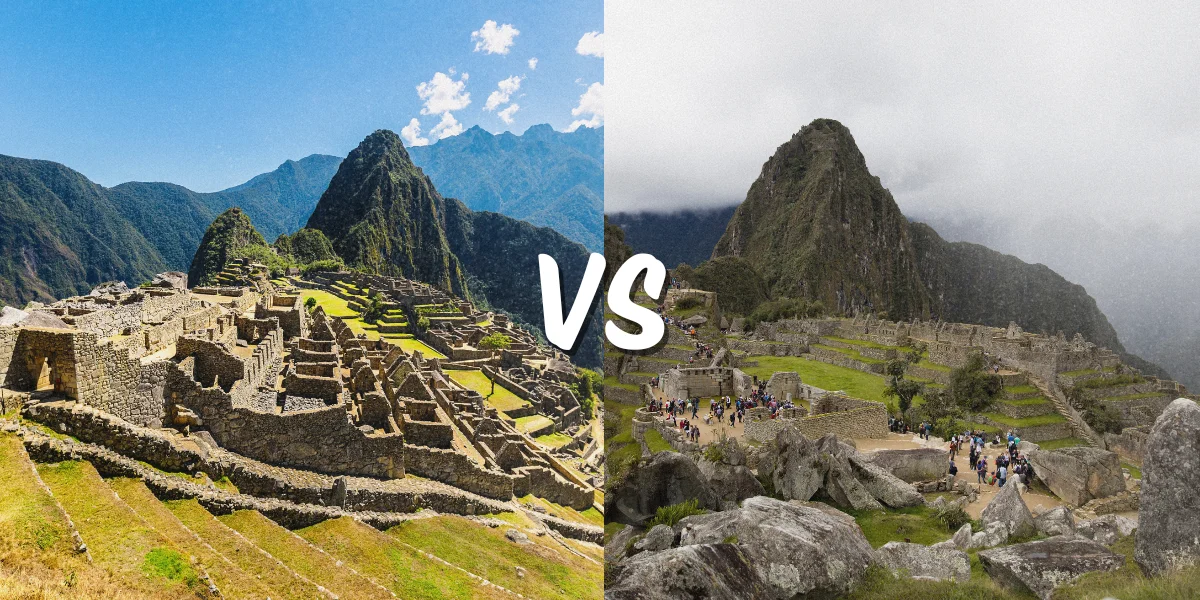 Machu Picchu in dry season vs rainy season - comparing best times to visit Peru