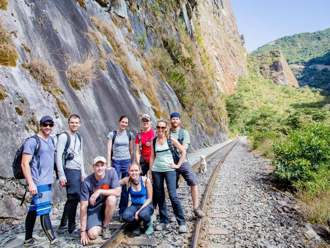 Small group hiking the Hydroelectric Route to Machu Picchu from Cusco