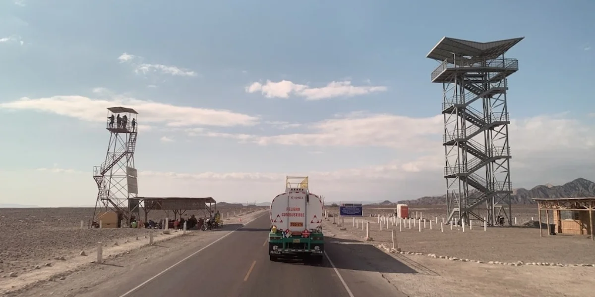 Nazca Lines viewing tower along the Pan-American Highway in Peru